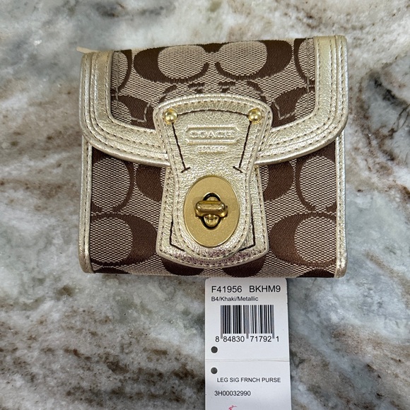 Coach Metallic Gold and Brown Wallet - Picture 2 of 6